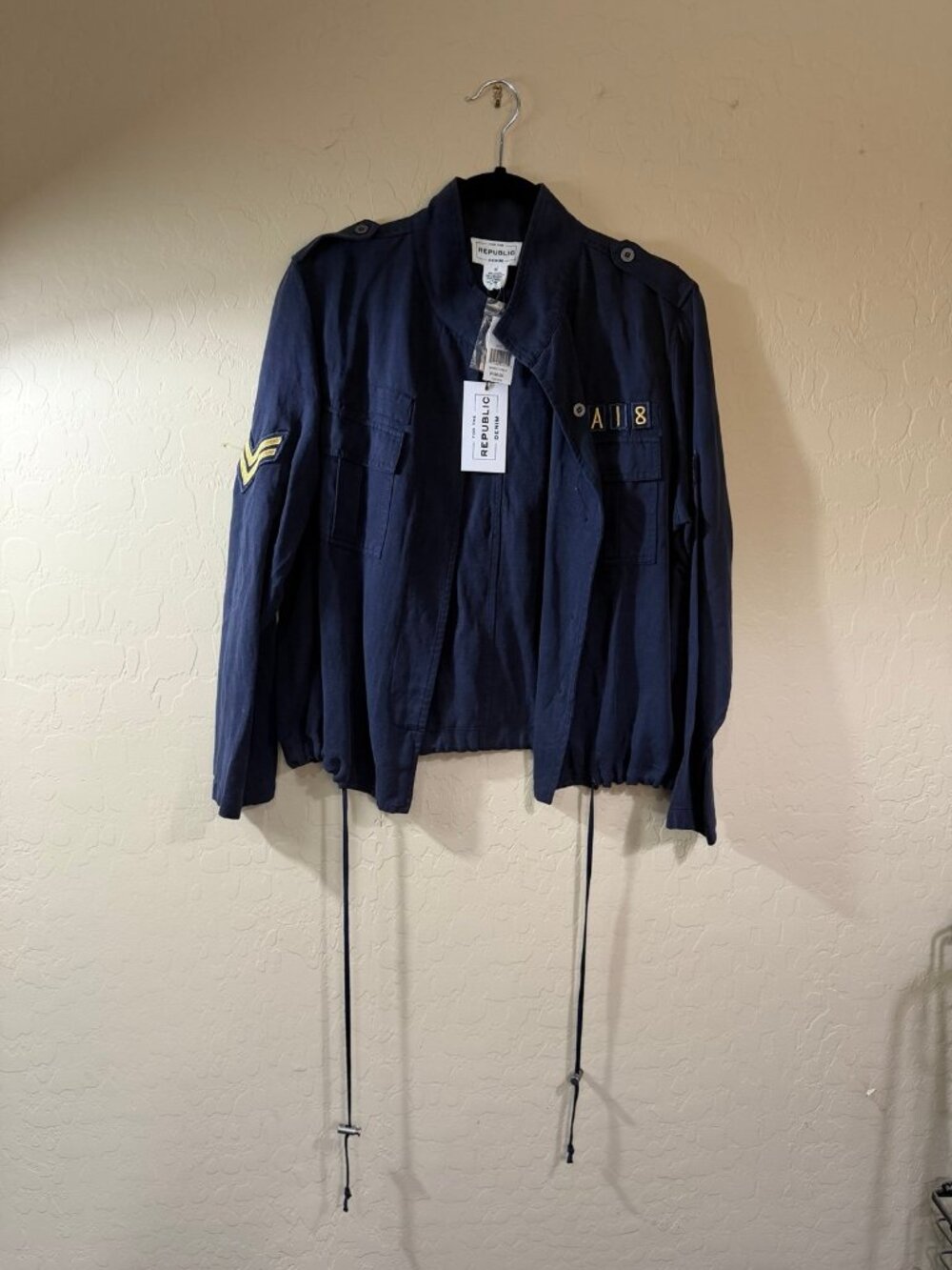 For the republic denim lightweight military jacket